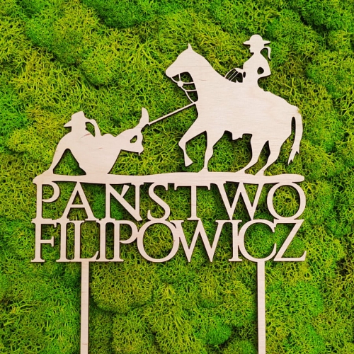 Złapany na lasso - topper na tort weselny